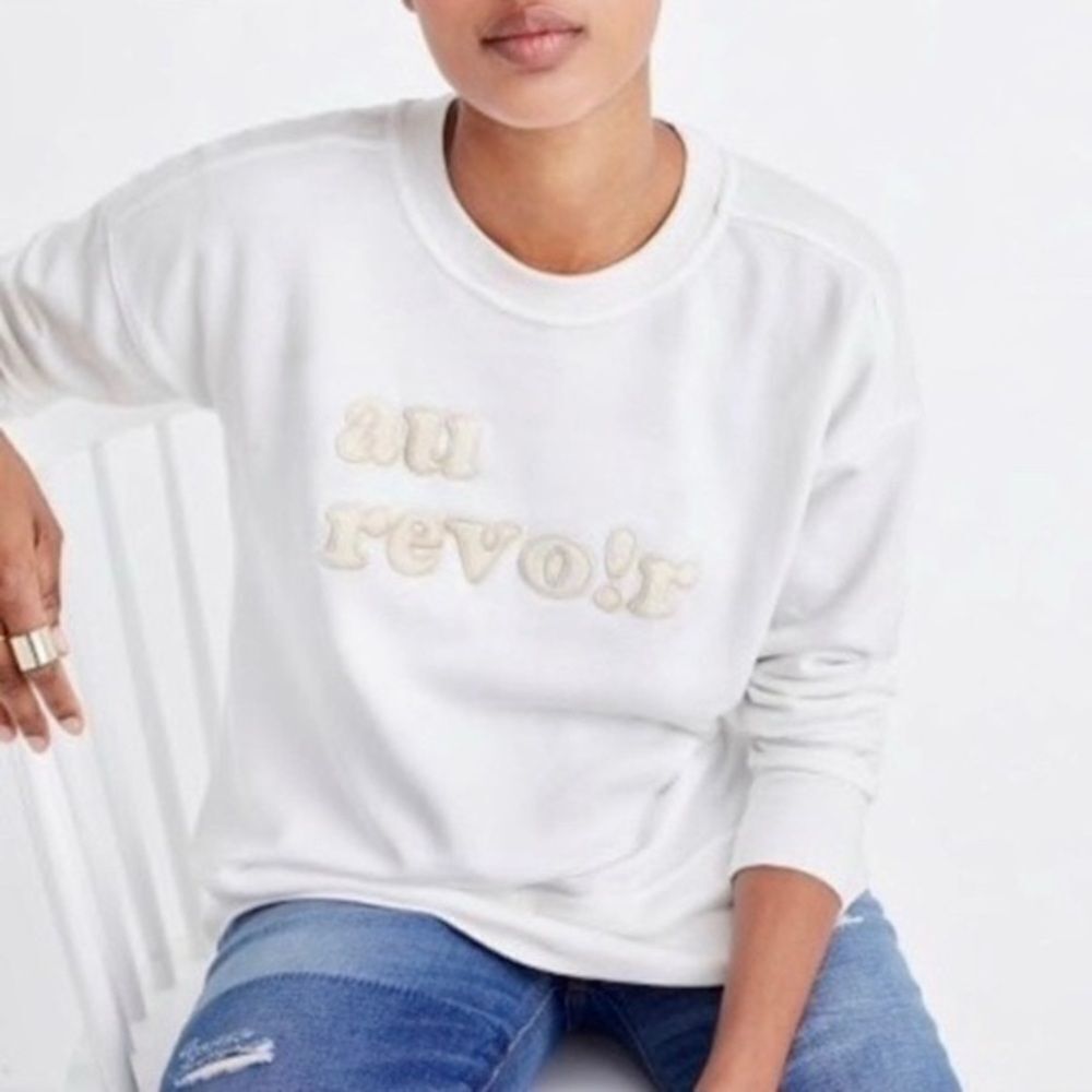 Madewell Au Revoir Crewneck Sweatshirt Small New With Tags